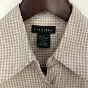 Rafaella beige white check long sleeve button down